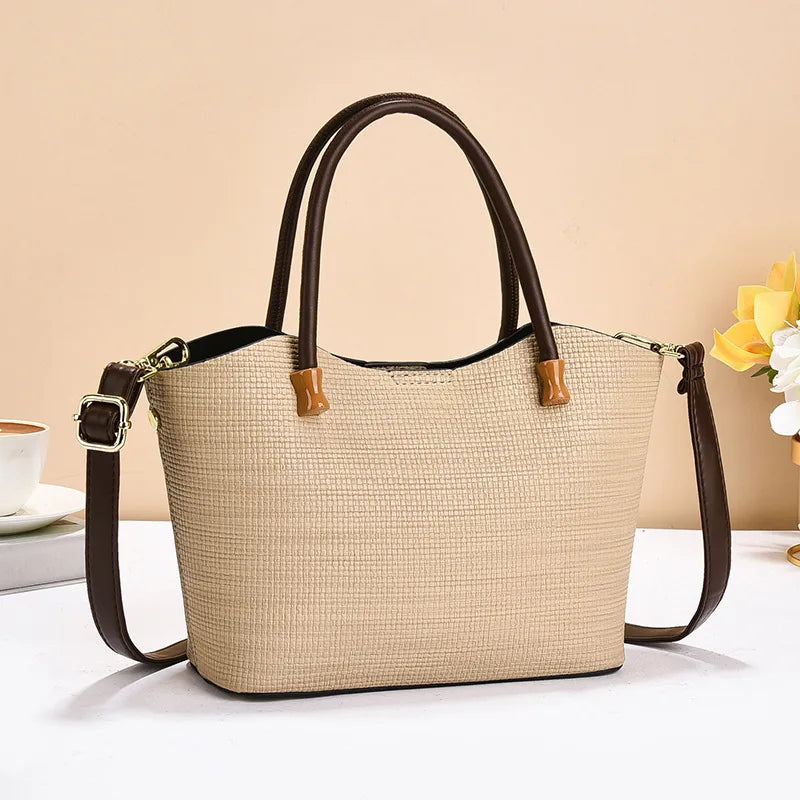 Luxuriöse Straw Beach Handtasche für Frauen – Designer Bohemia Stil, Häkeltasche aus Raffia & Rattan, Große Kapazität, Shopper Tote Bag