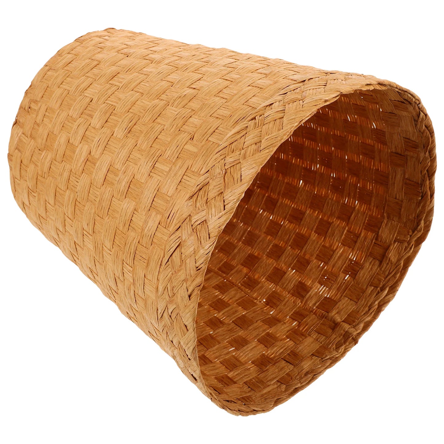 Handgewebter Rattan-Abfalleimer mit Deckel – Wicker Müllkorb für Bad, Schlafzimmer und Aufbewahrung