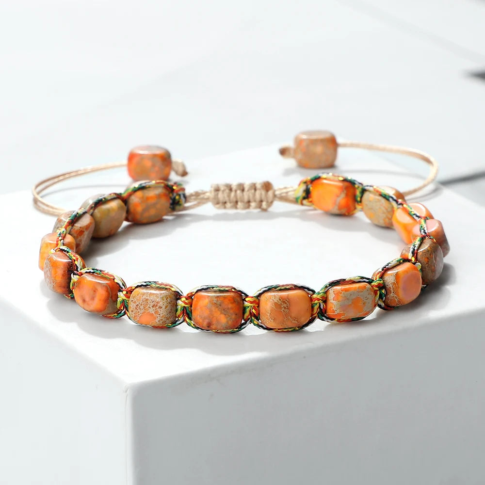 Boho Imperial Stone Beaded Armband – Handgemachter Geflochtener Freundschaftsarmreif im Vintage-Stil