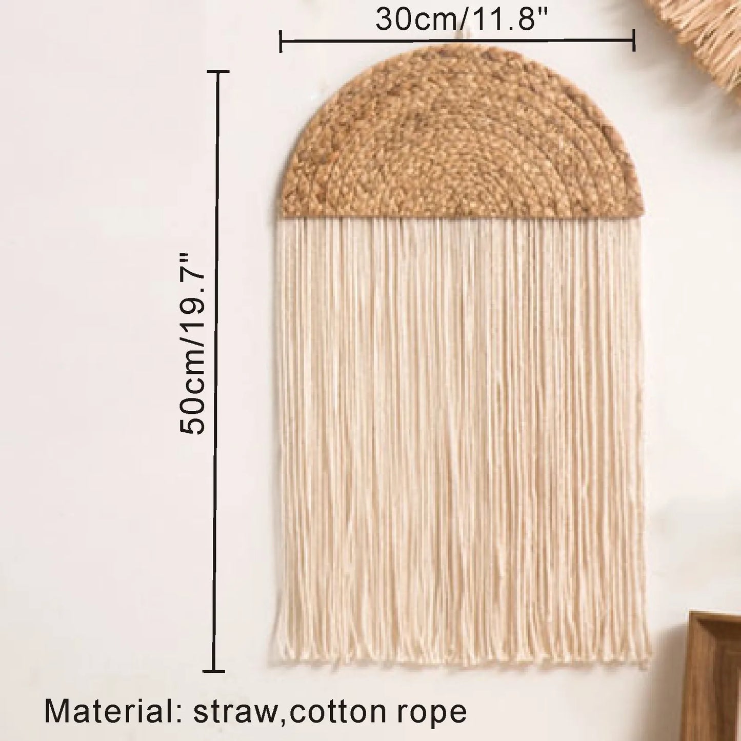 Rattan Wall Basket Decor Nordic INS Style Natural Wicker Woven Wall Hanging Ornament Kawaii Room Decor