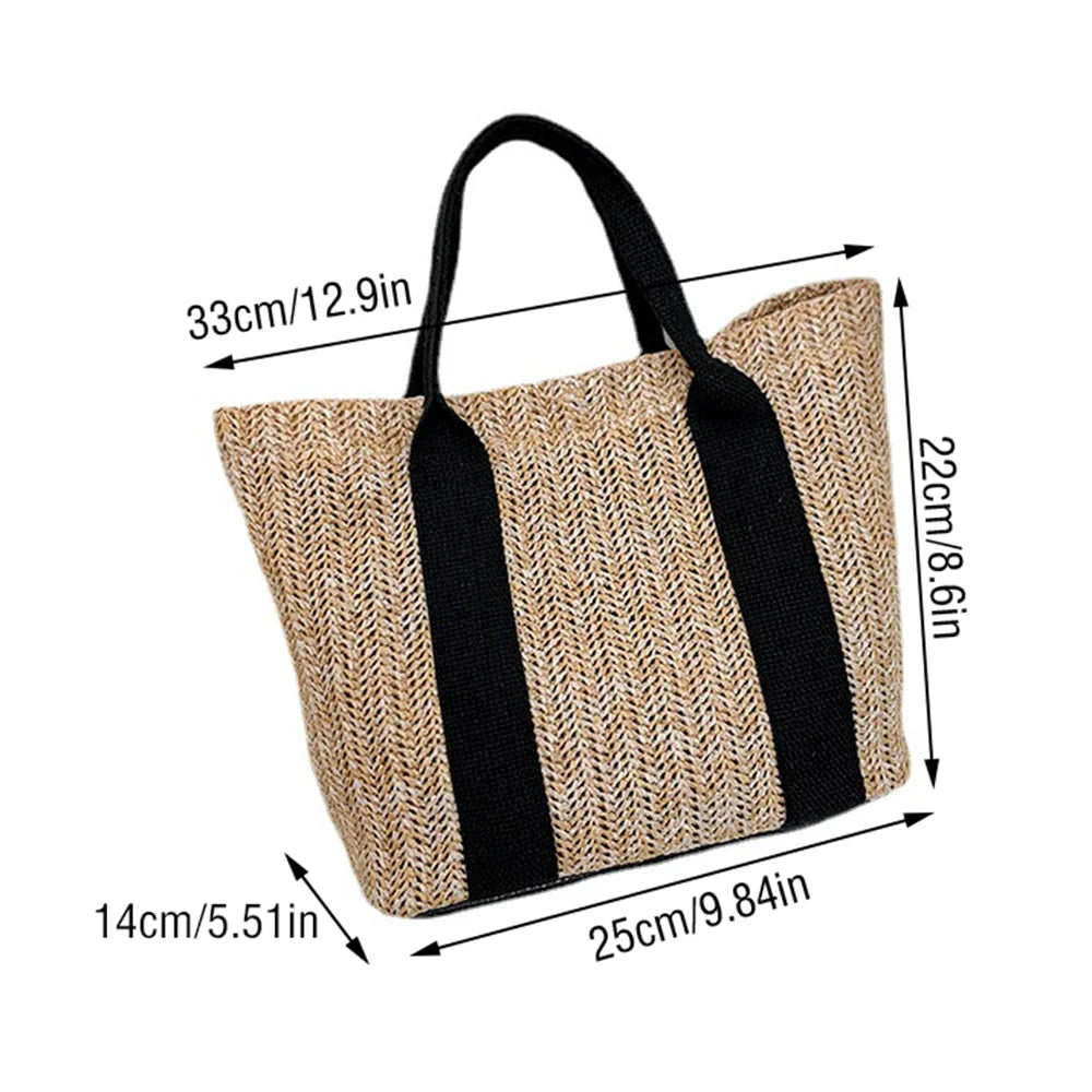 Sommerliche Boho Wicker Handtasche – Strohtasche für Damen, Strandtasche & Aufbewahrungsbox