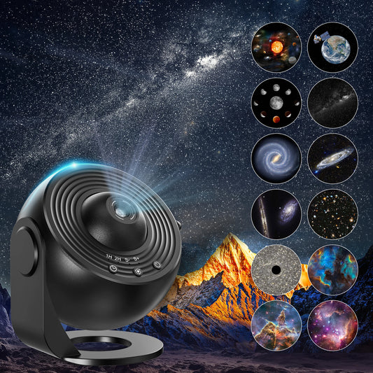 13-in-1 Planetarium Star Projector – 360° Rotierender Galaxy Projektor mit HD-Bildern, Mute Design und Timer für Schlafzimmer, Geburtstags- & Weihnachtsdekoration