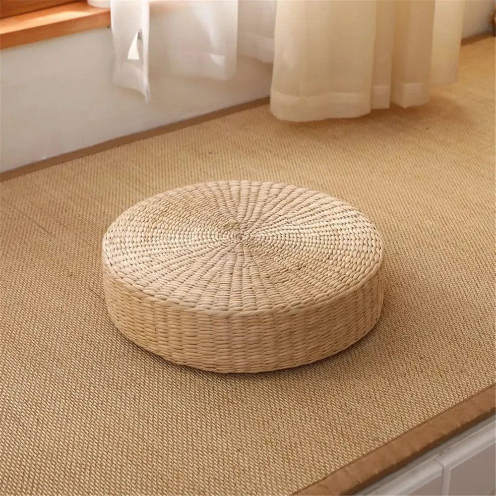 Minimalistischer Rattan-Couchtisch im Japanischen Stil mit Aufbewahrung – Schwebendes Fensterdesign aus Massivholz