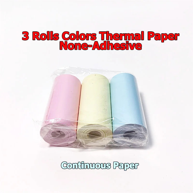 3 Rollen Mini-Druckerpapier, Thermopapier, Druckbare Sticker für Pocket-Thermodrucker