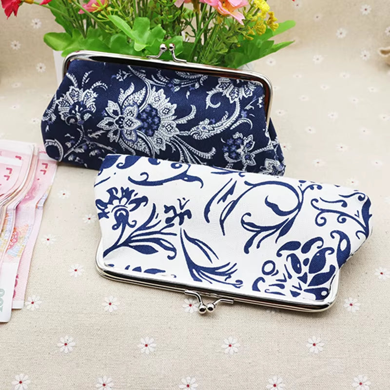 Long Coin Purse Wallet Women Vintage National Wallet Card Holders Hasp Printing Creative Clutch Bag Good Gift Women'S Purses