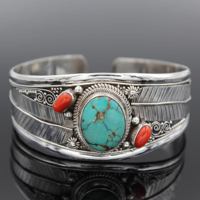 "Boho-Chic: Vintage Turquoise Armband im Retro-Stil"