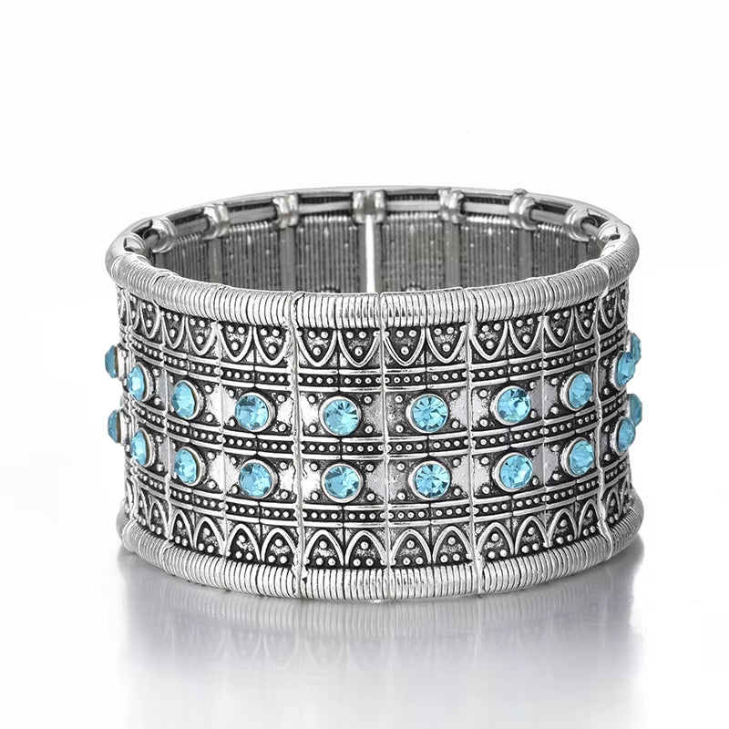 Ethnisches Gypsy Armband für Frauen – Geometrisches Design mit Kristall und Vintage Boho Stil