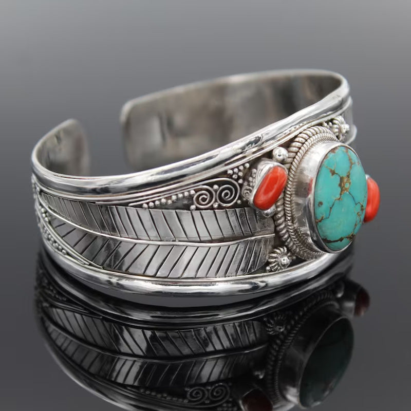 "Boho-Chic: Vintage Turquoise Armband im Retro-Stil"